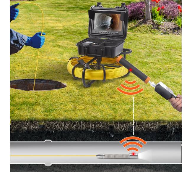 Kanalizacijos vamzdžių apžiūros kamera su 512Hz siųstuvu7