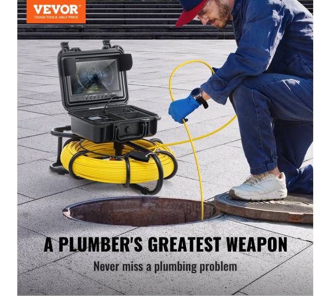 Kanalizacijos vamzdžių tikrinimo kamera su 9 colių ekranu1