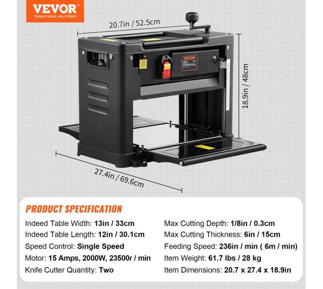 Vienpusis medienos obliavimo įrankis, 33 cm plotis6