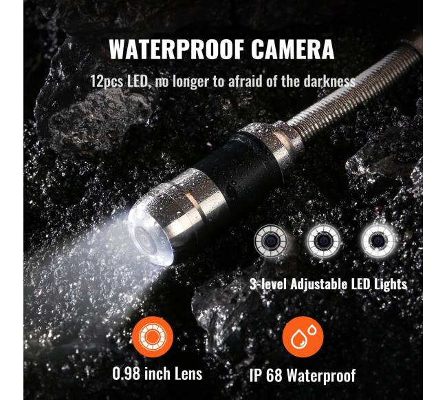 Kanalizacijos kamera su 7 colių ekranu3