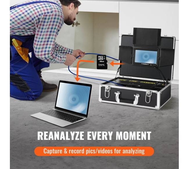 Kanalizacijos kamera su 7 colių ekranu5