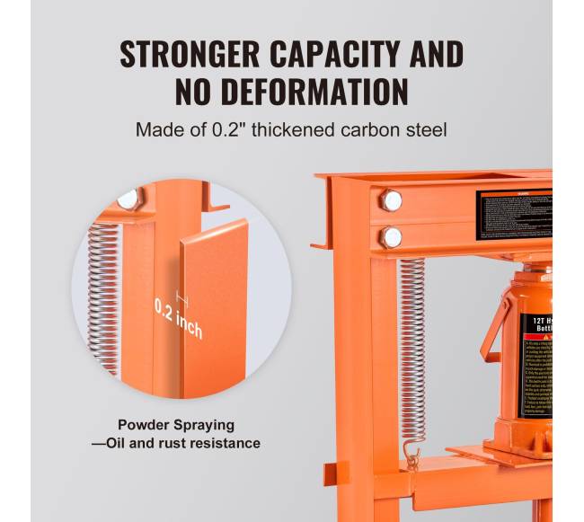 Hidraulinis 12 tonų H-rėmo grindų presas5
