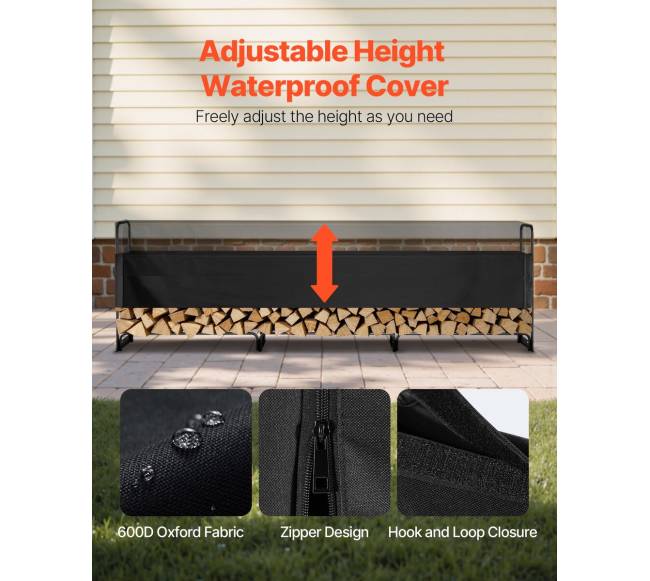 Lauko malkų stovas su uždangalu 386 cm3