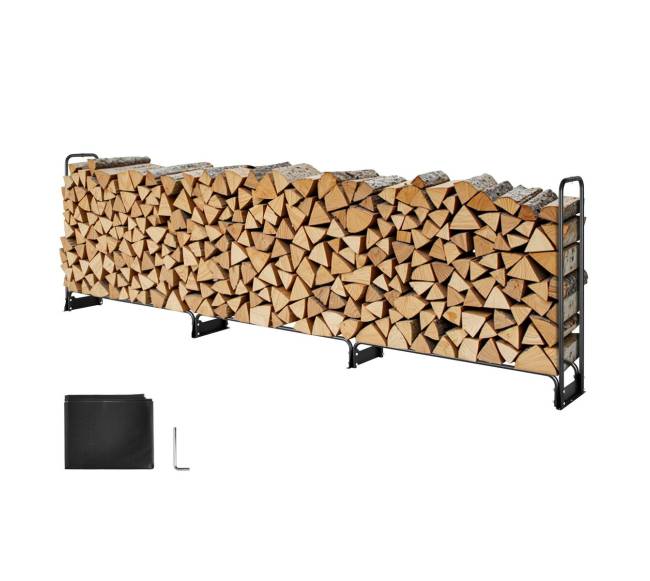 Lauko malkų stovas su uždangalu 386 cm8