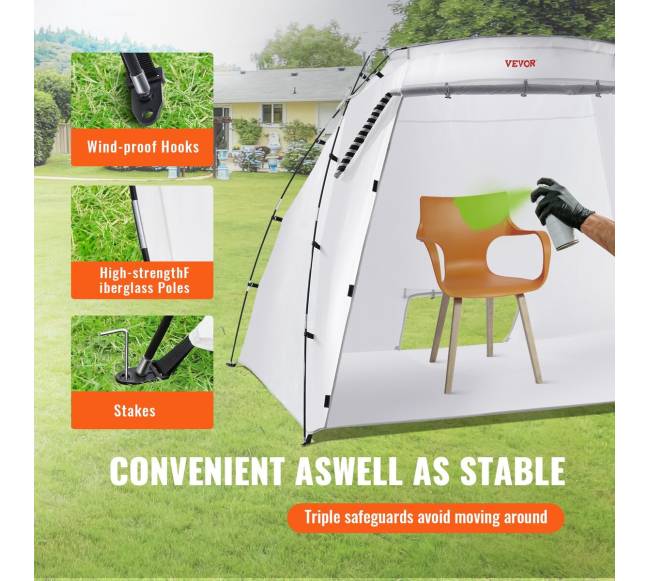 Dažų purškimo palapinė, 228x158x158 cm2