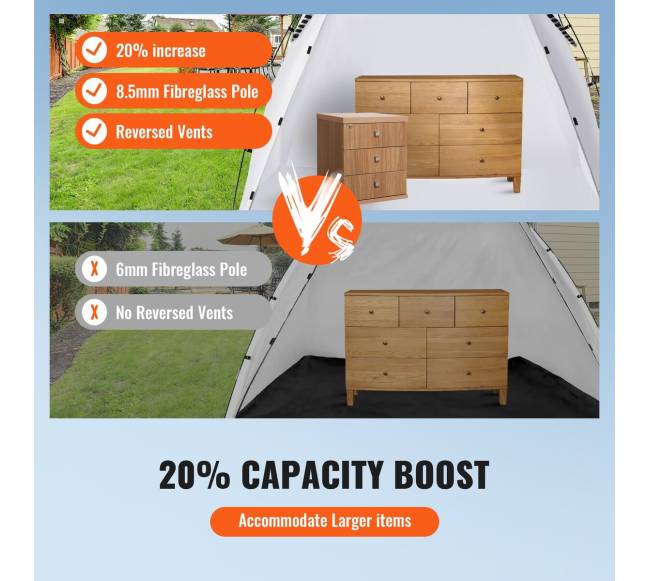 Dažų purškimo palapinė, 228x158x158 cm5