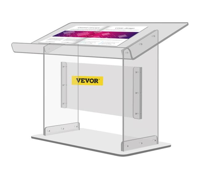 Akrilinis stalinis pultas su pakrypusia viršutine dalimi0