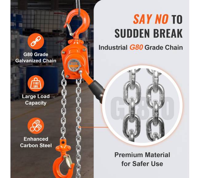 Rankinis svirtinis keltuvas, 0.5 tonos, 10 pėdų3