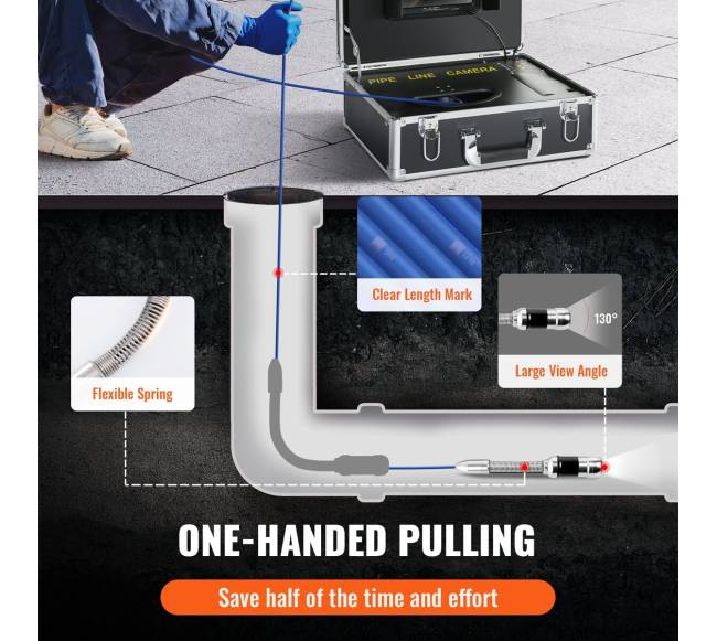 Vamzdynų kameros inspekcinė kamera, 7 colių ekranas4