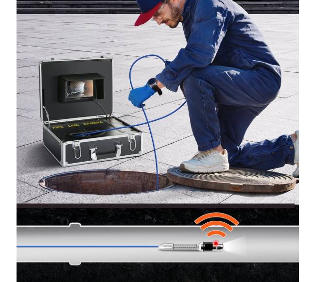 Vamzdynų kameros inspekcinė kamera, 7 colių ekranas7