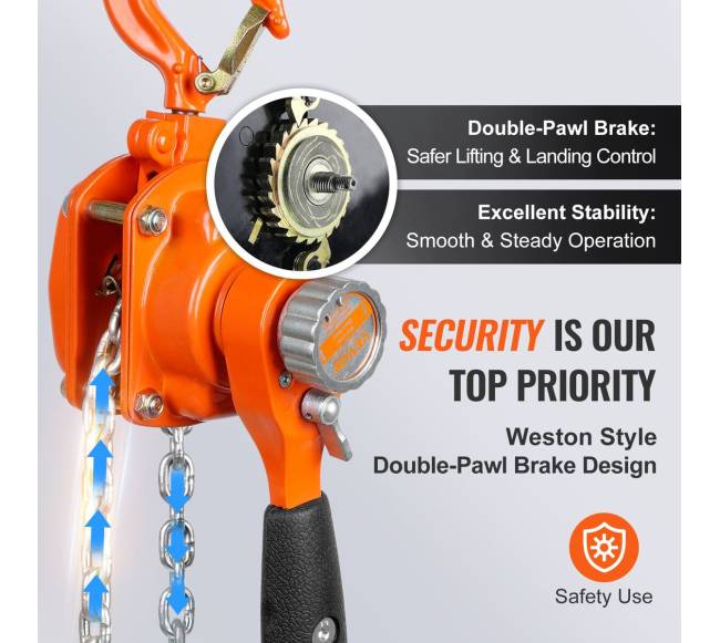 Rankinė svirtinė grandinė, 250 kg, 10 m2