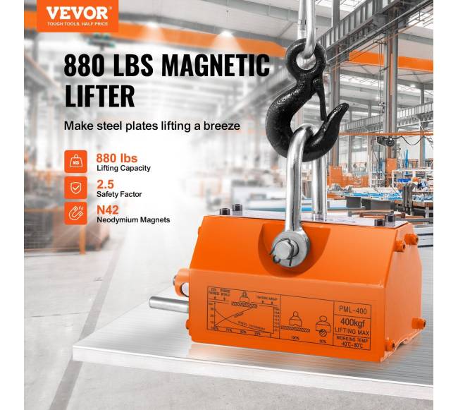 Magnetinis keltuvas 400 kg su saugos veiksniu 2,51