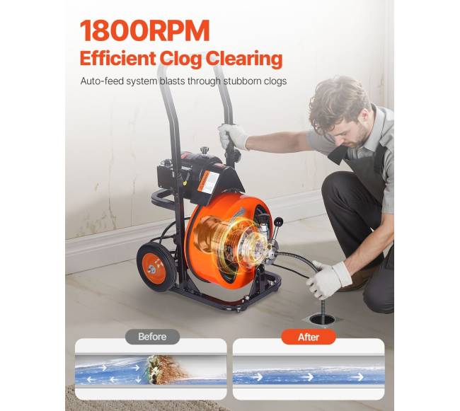 Elektrinė drenažo valymo mašina 15 m1