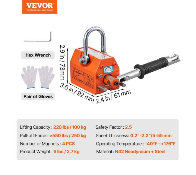 Magnetinis keltuvas 100 kg kėlimo talpa6