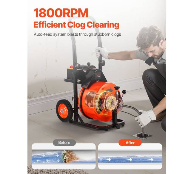 Elektrinė kanalizacijos valymo mašina 30 m1