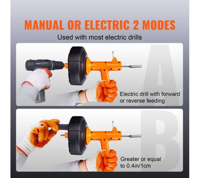 25 ft vamzdžių gyvatė su grąžto priedu3