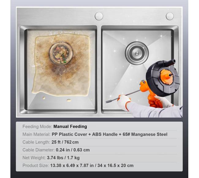 25 ft vamzdžių gyvatė su grąžto priedu6