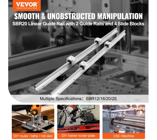 Linearinės kreipiančiosios SBR20 1000 mm 2 vnt.1