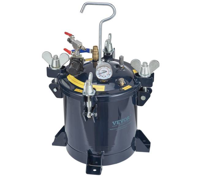 Dažų purškimo bakelis su slėgio talpa 10L0