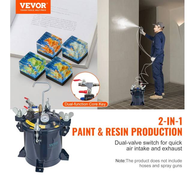 Dažų purškimo bakelis su slėgio talpa 10L1