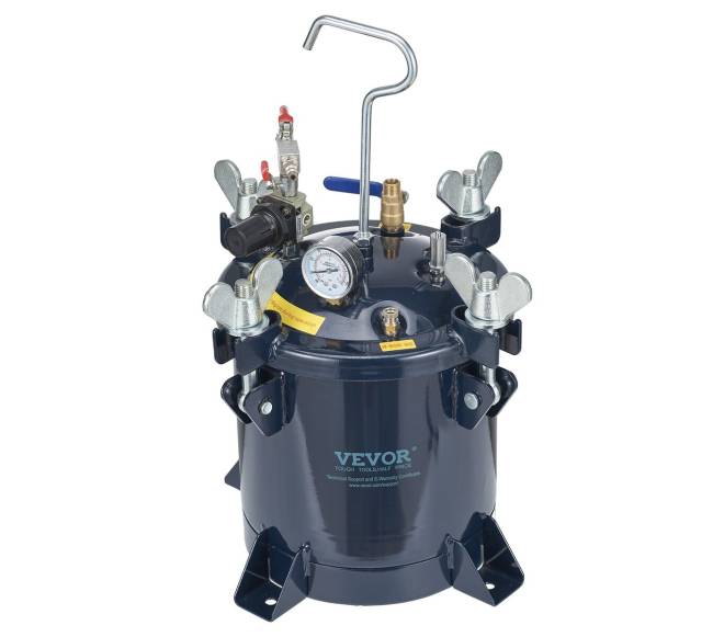 Dažų purškimo bakelis su slėgio talpa 10L8