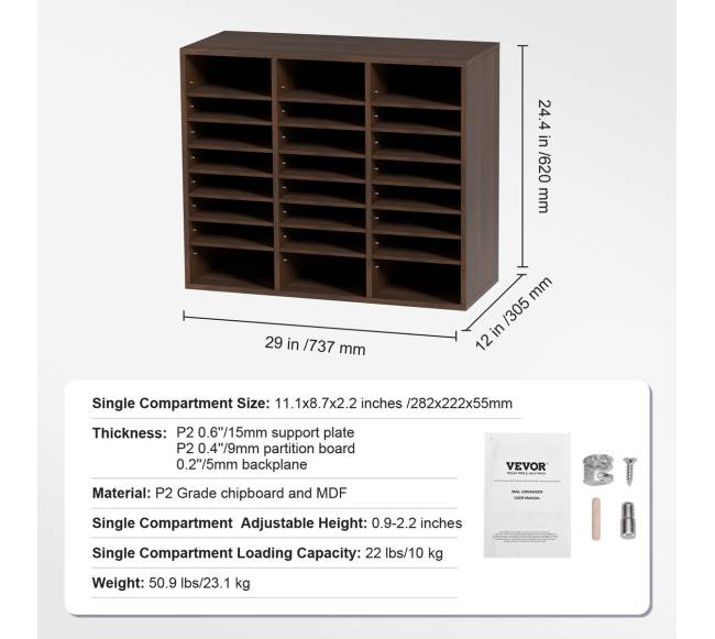 Popieriaus rūšiavimo dėžutė su 24 skyriais6