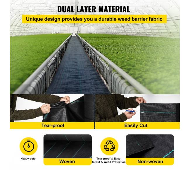 Sodo piktžolių užtvaros audinys, 1.2 x 30.5 m2