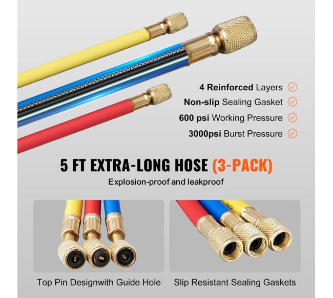 3 krypčių AC kontrolinės manometrų komplektas3