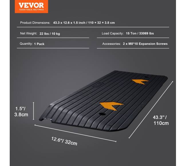 Guminis rampa vežimėliams, 3,8 cm aukštis6