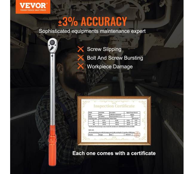 Reguliuojamas sukimo momento raktas su priedais 12, 20-250 ft.lb1