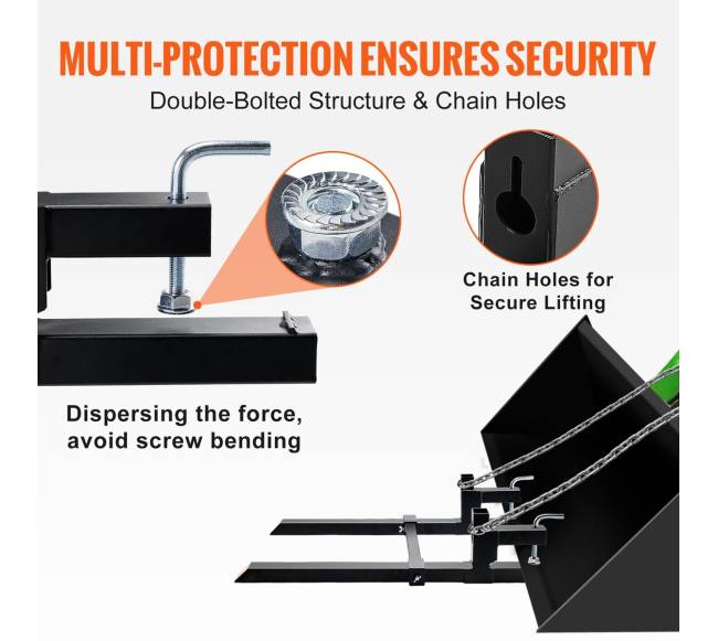 Traktoriaus šakių tvirtinimas su 2000 kg apkrova4