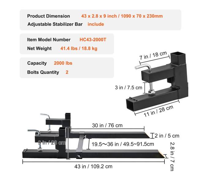 Traktoriaus šakių tvirtinimas su 2000 kg apkrova6