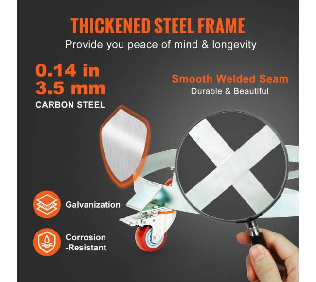 55 galonų būgnų vežimėlis, 454 kg apkrova3