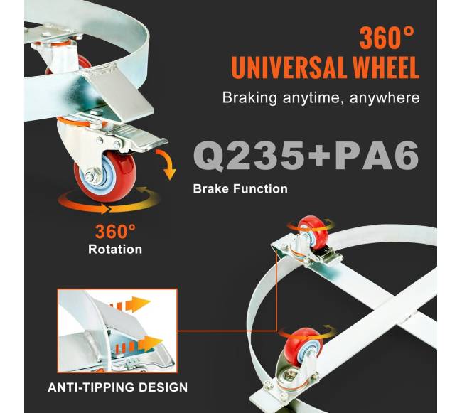 55 galonų būgnų vežimėlis, 454 kg apkrova4