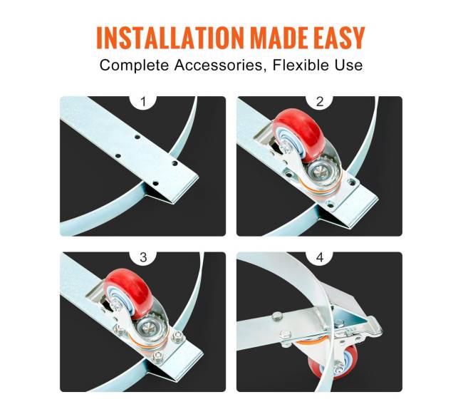 55 galonų būgnų vežimėlis, 454 kg apkrova5