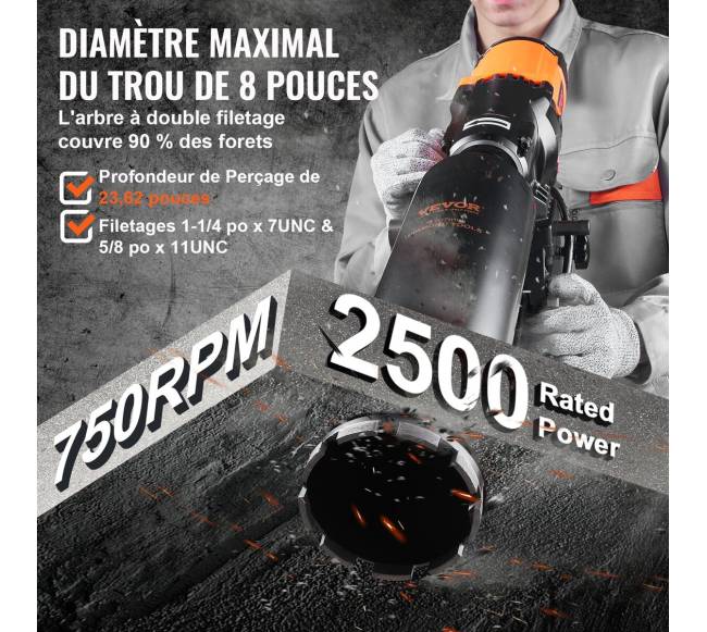 Šlapias ir sausas deimantinis gręžimo aparatas betonui 3200W2