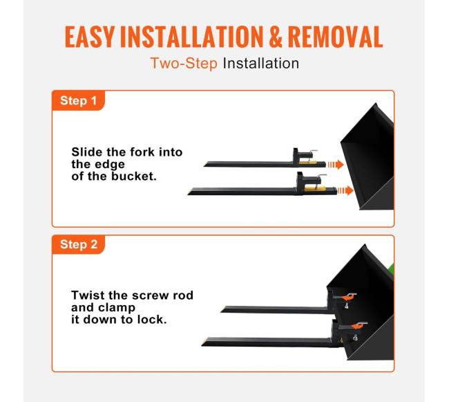 Spaudžiamos šakės traktoriui 907 kg talpos5