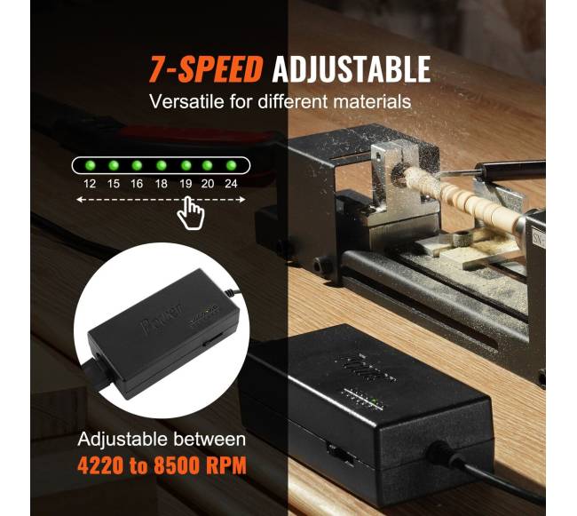 Mini medžio staklės, 70 mm x 160 mm, 24VDC3