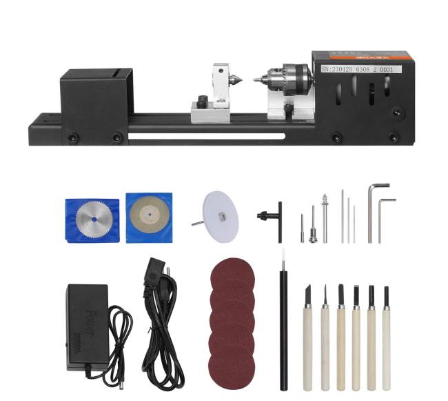 Mini medžio staklės, 70 mm x 160 mm, 24VDC8