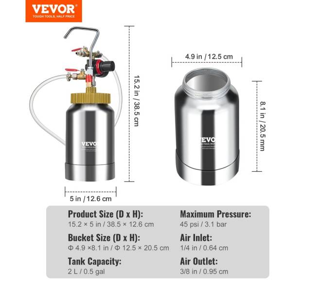 Dažų purškimo slėginis bakas, 2L, 1.8mm antgalis6