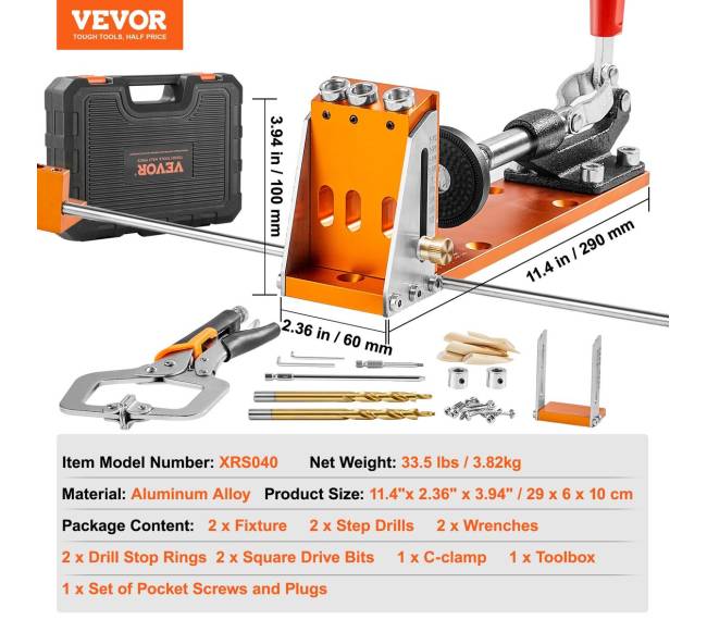 Kišeninių skylių gręžimo rinkinys, 34 vnt6