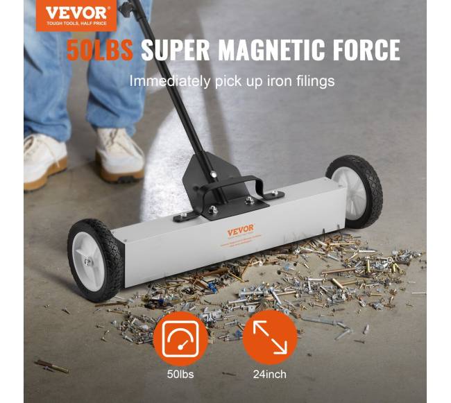 50 lb ritinėjamas magnetinis valytuvas su ratais1