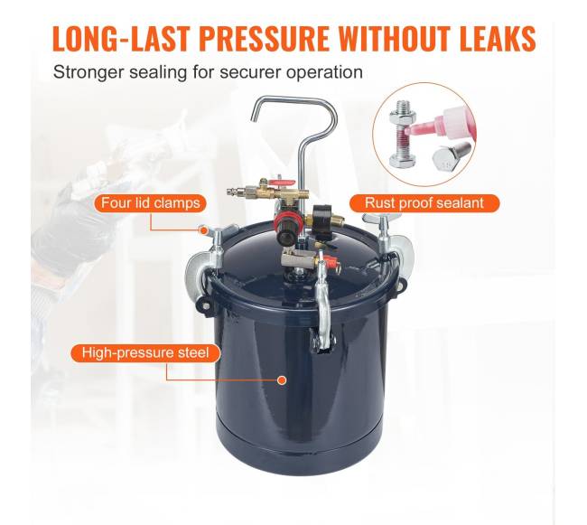 Dažų purškimo slėgio bakas, 10L5