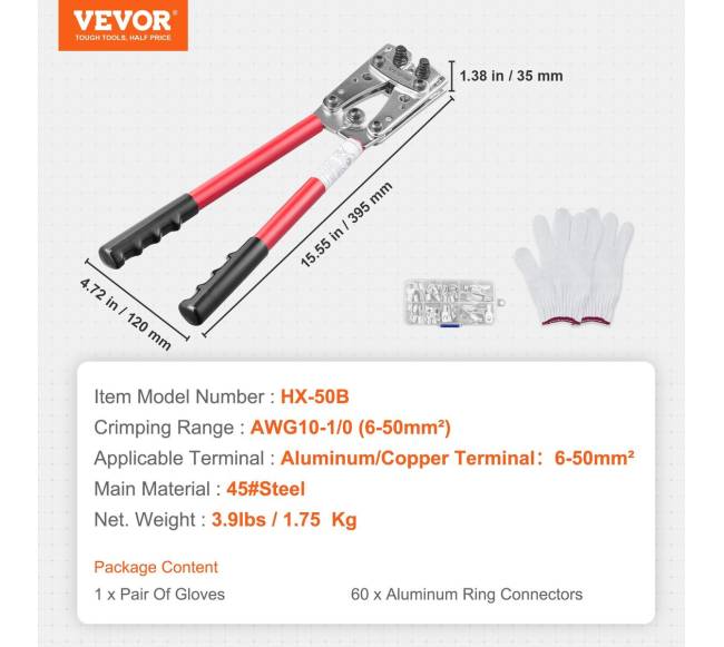 Akumuliatoriaus kabelių litavimo įrankis 10-10 AWG6