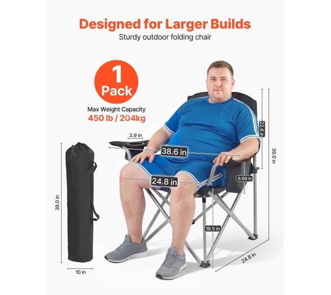 Sulankstoma kėdė su šoninėmis kišenėmis1