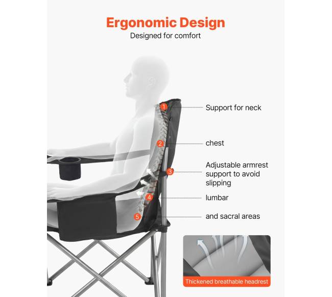 Sulankstoma kėdė su šoninėmis kišenėmis2