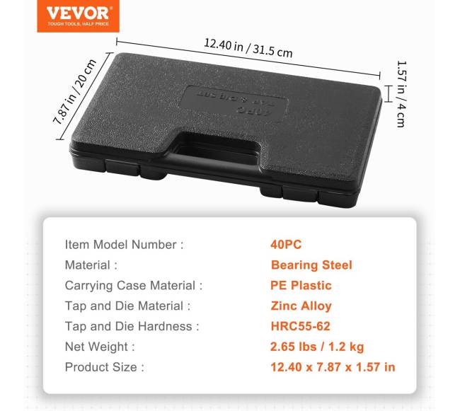 40 dalių sriegimo rinkinys M3-M126