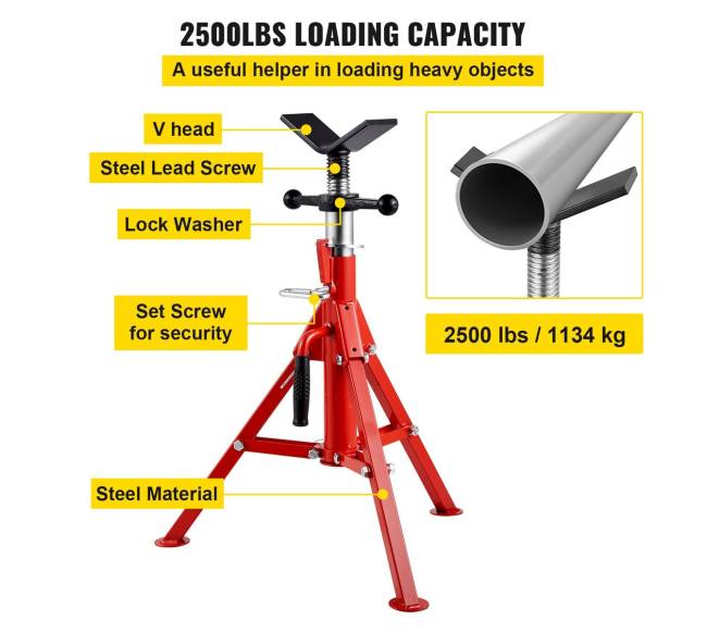 V tipo vamzdžių stovas 18"-12", reguliuojamas aukštis2