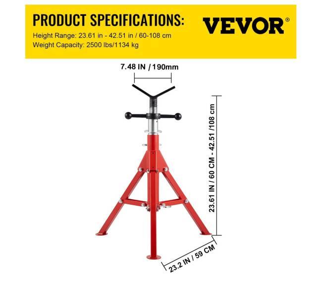 V tipo vamzdžių stovas 18"-12", reguliuojamas aukštis6