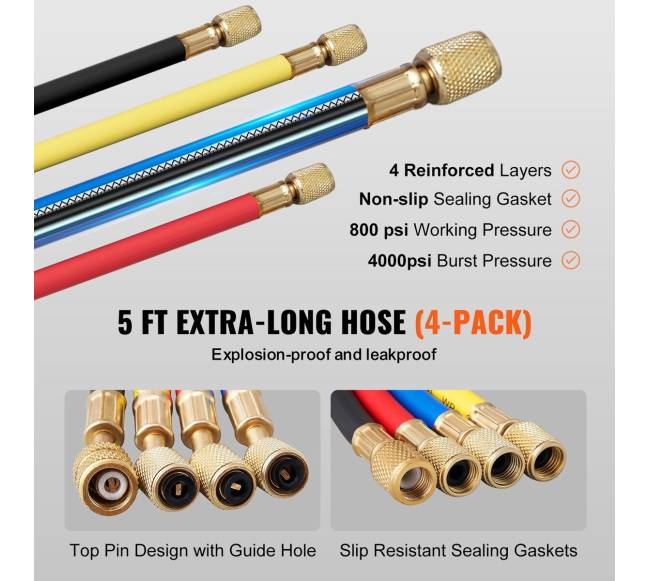 4 kanalų AC matuoklis R134A R22 R12 R410A3